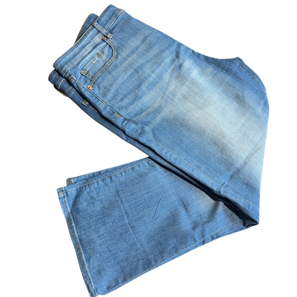 LOFT Straight Jeans Women Size 14 Blue Comfort Slimming Cotton Trendy